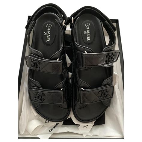 chanel dad sandals leather mules|chanel dad sandals 2020.